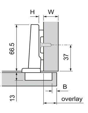 CLIP top BLUMOTION 110° - Technical Drawing