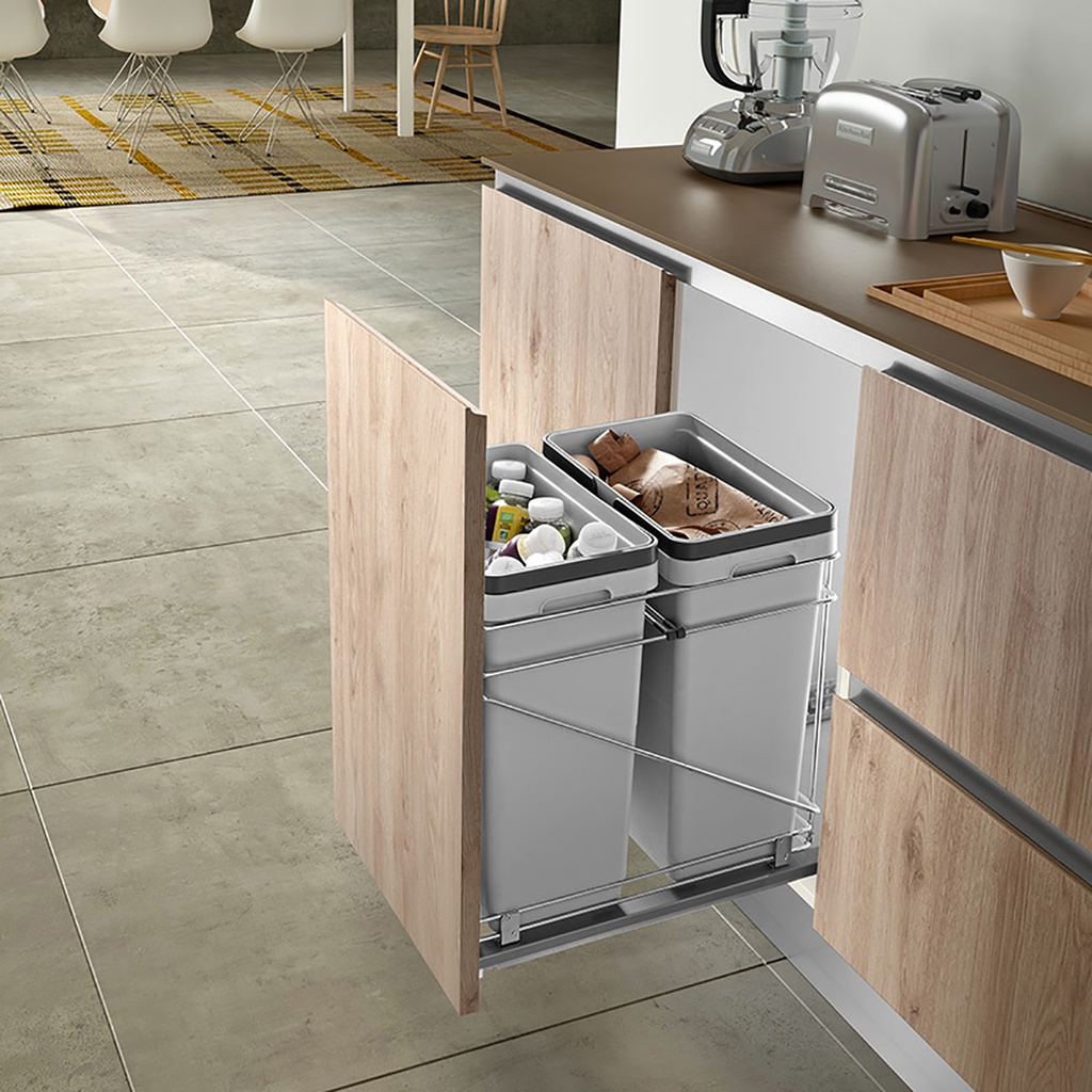 [QPAM15228CR] Euro-Wire Waste Pull Out - Salice (15 in, 2 X 32 QT)