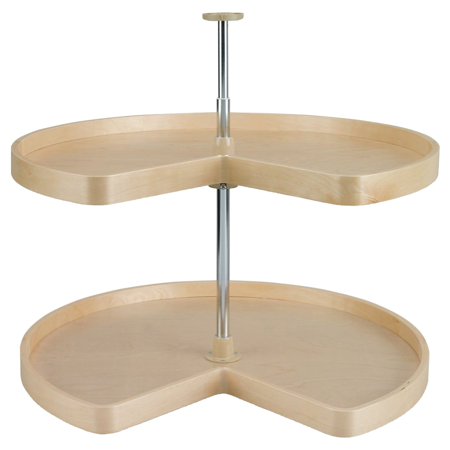 [LD-4BW-472-28-1] Kidney Shape Maple Wood Banded Lazy Susan - Rev-A-Shelf (28 Inches)